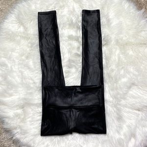 SPANX Leggings Black Faux Leather High Waisted